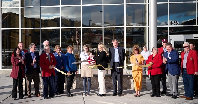 Benefis leadership and Helena Chamber ambassadors cut the ribbon to open Benefis Helena Specialty Center. 